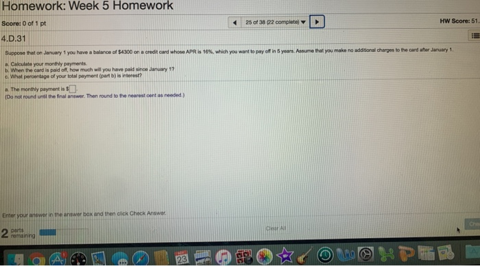 Solved Homework: Week 5 Homework HW Score: 51 25 of 38 (22 | Chegg.com