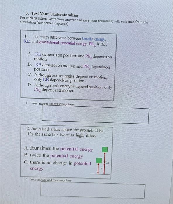 Solved 5 Test Your Understanding For Each Question Write