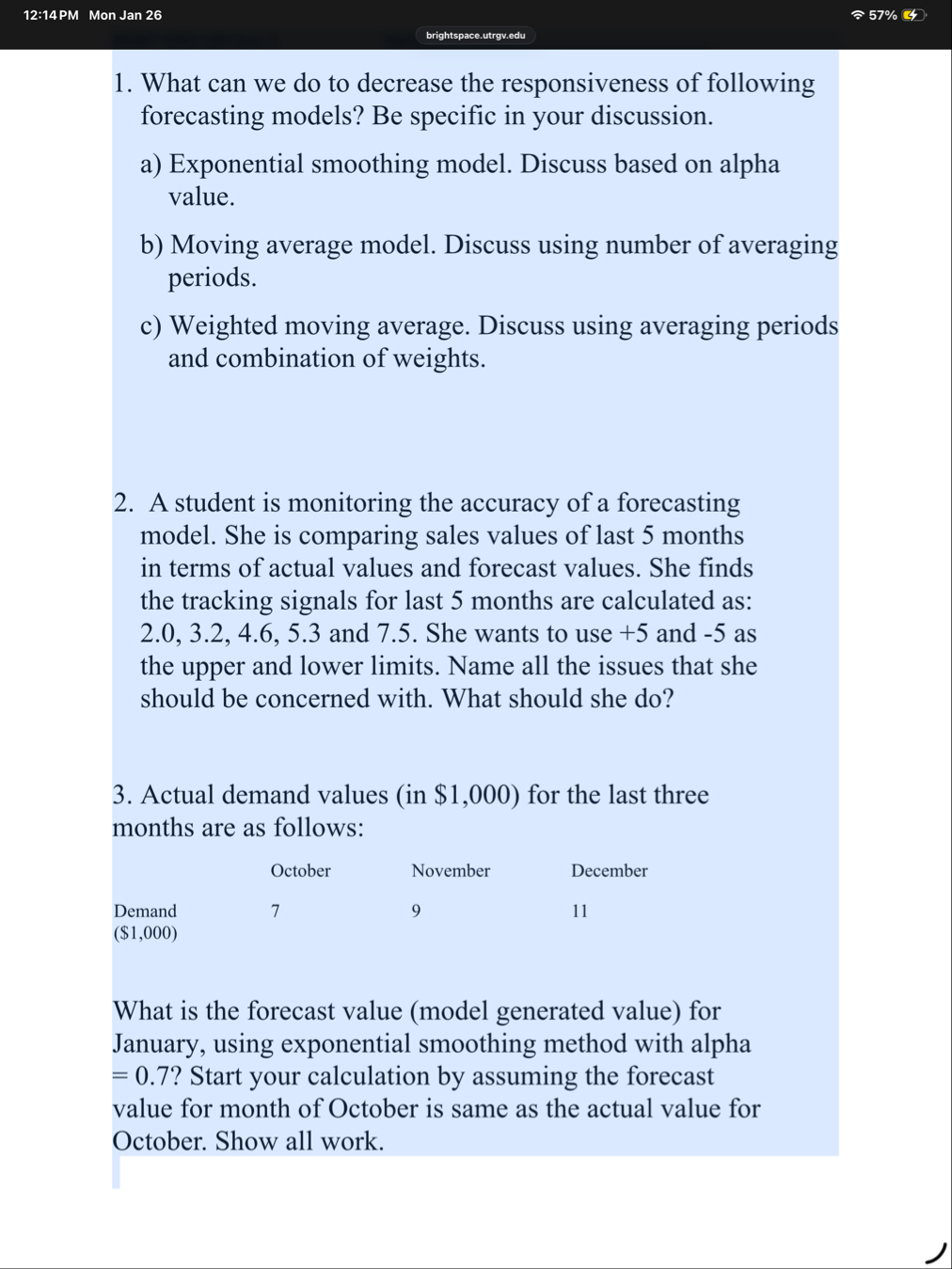 Solved 12:14 ﻿PM Mon Jan 2657%What can we do to decrease the | Chegg.com