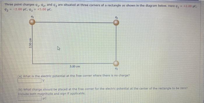 Solved Three Point Charges Q1 Q2 And Q3 Are Situated At