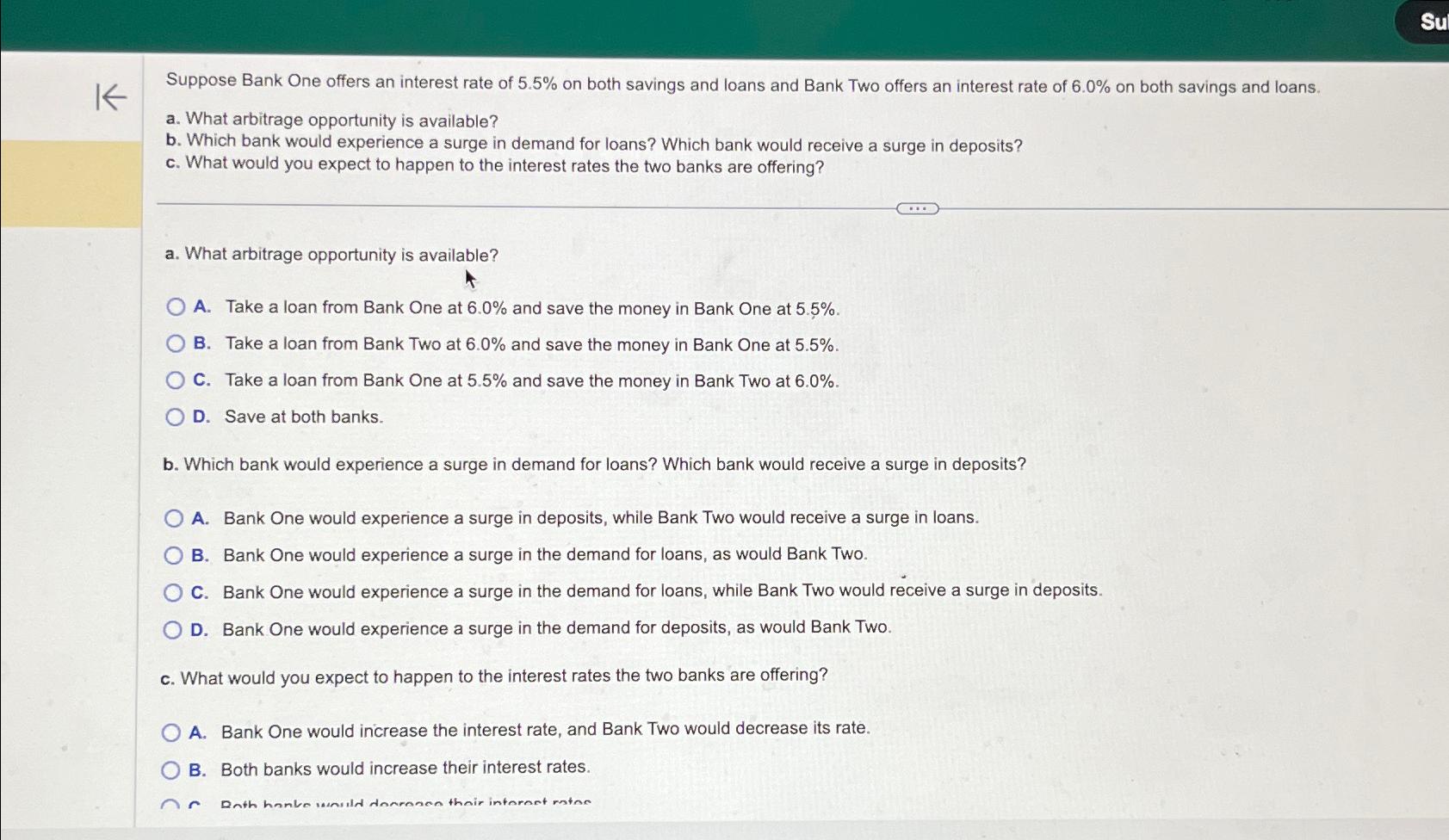 Solved Suppose Bank One Offers An Interest Rate Of 5.5% ﻿on | Chegg.com