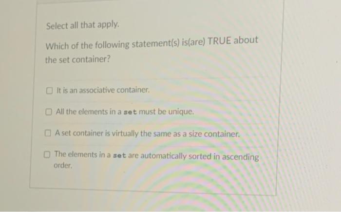 Solved Select all that apply. Which of the following is a | Chegg.com