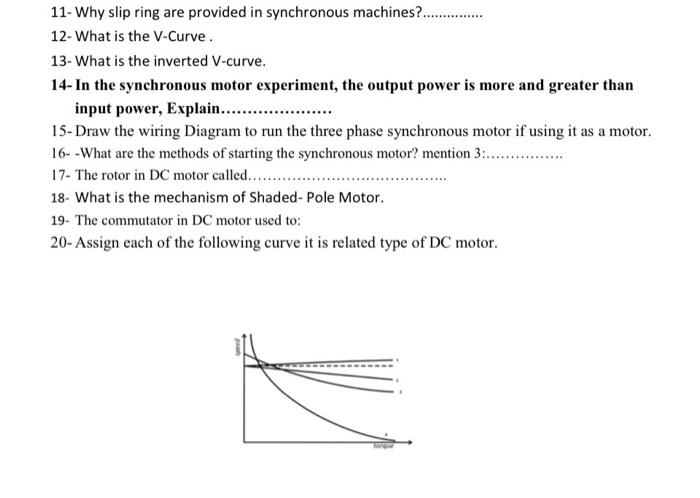 Solved 11- Why slip ring are provided in synchronous | Chegg.com