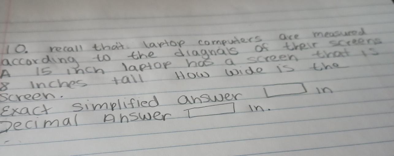 Solved ر 10. recall that laptop computers, Qice measured