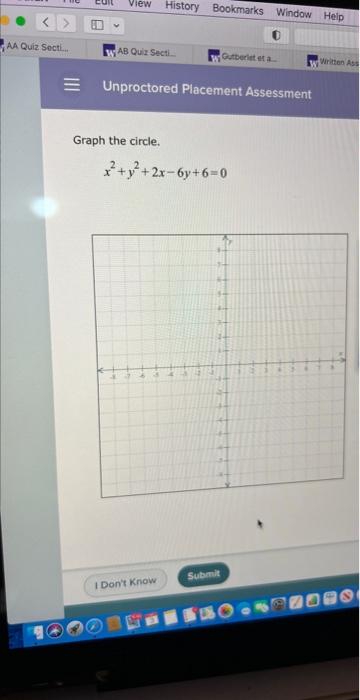 x 2 2x y 2 6y 6 0 graph