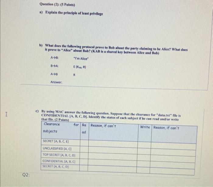 Solved a) Explain the principle of least privilege b) What | Chegg.com