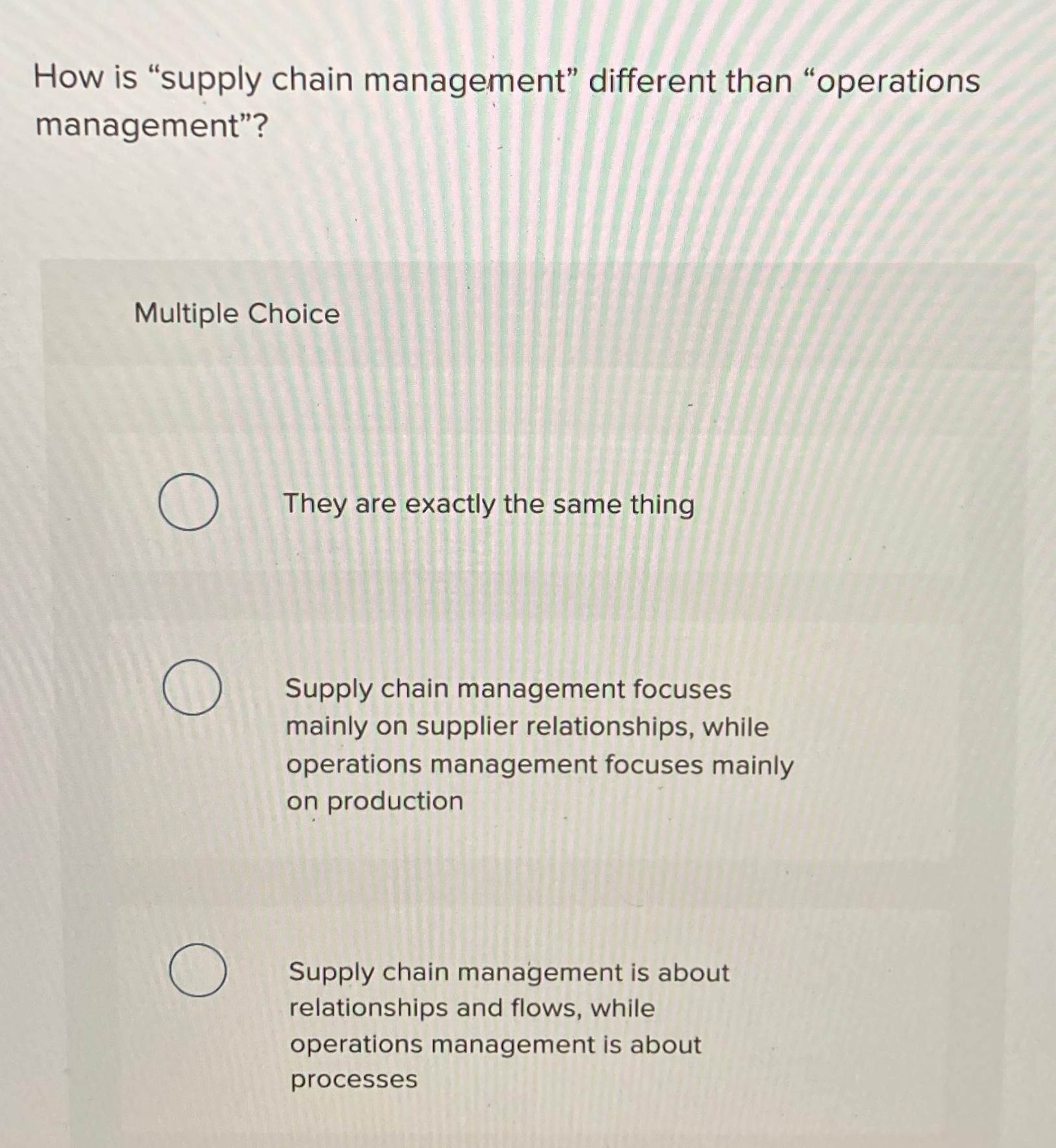 Solved How Is "supply Chain Management" Different Than | Chegg.com