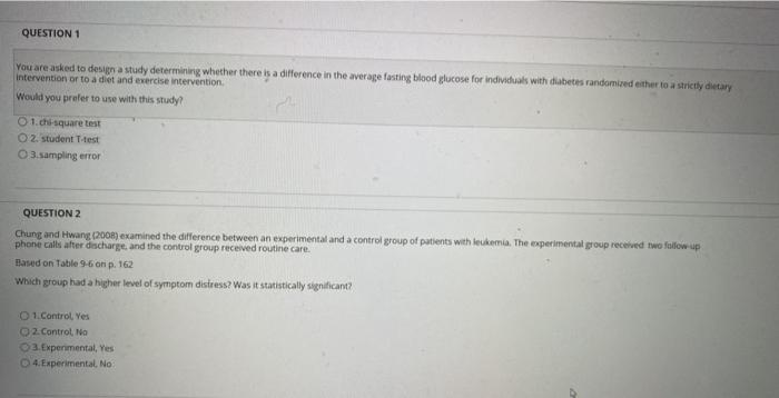 Solved QUESTION 1 You are asked to design a study | Chegg.com