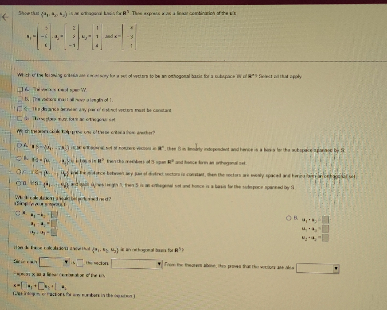 Solved Show That U1u2u3 ﻿is An Orthogonal Basis For R3 9212