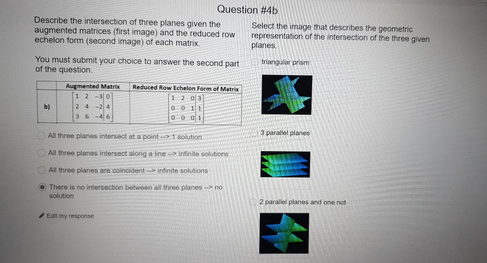Solved Question #4b Describe the intersection of three | Chegg.com
