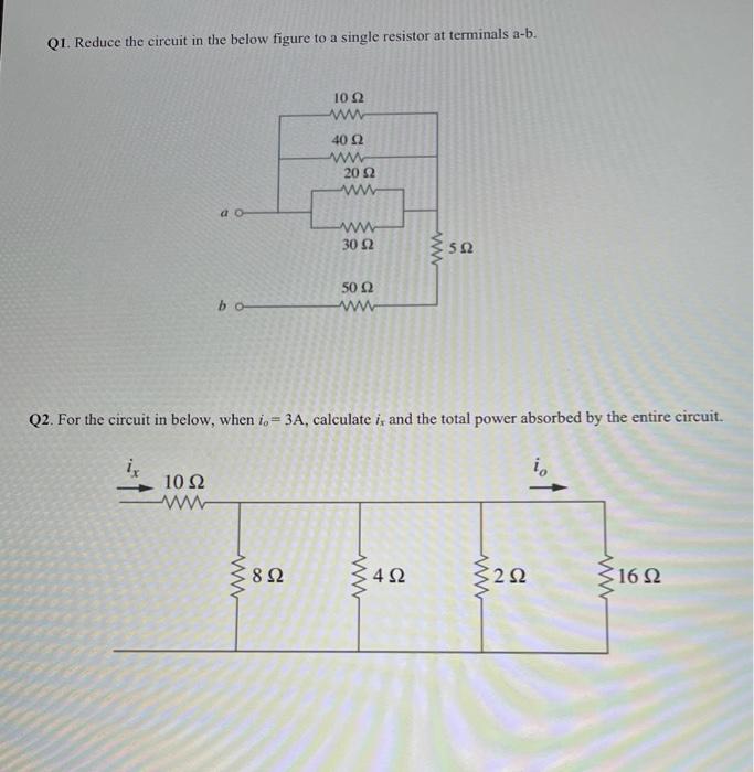 Solved Q1. Reduce the circuit in the below figure to a | Chegg.com