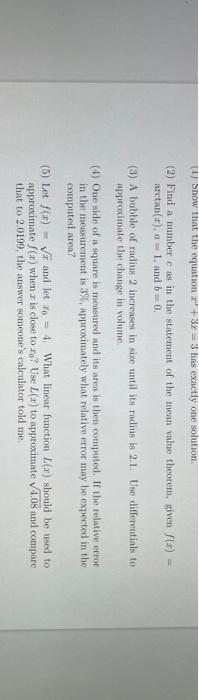 Solved Snow that the equation+3 =has exactly one solution | Chegg.com
