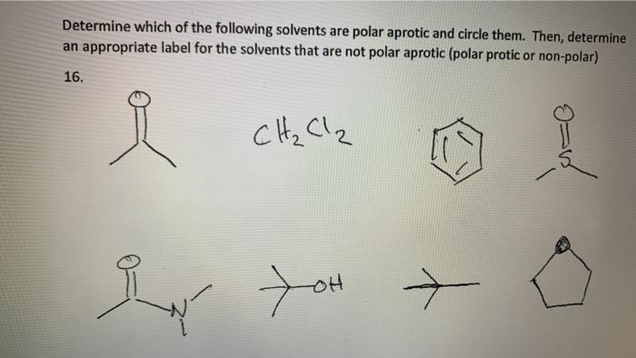 Solved Determine which of the following solvents are polar | Chegg.com