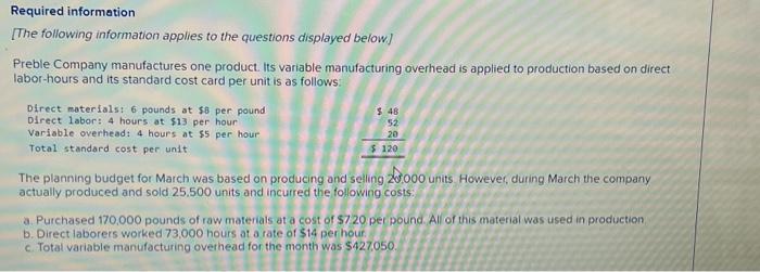 Solved Required: 1. What raw materials cost would be | Chegg.com