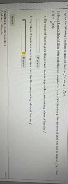 Solved 1 Express the following functions in terms of | Chegg.com