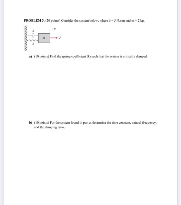 Solved PROBLEM 3. ( 20 points) Consider the system below, | Chegg.com