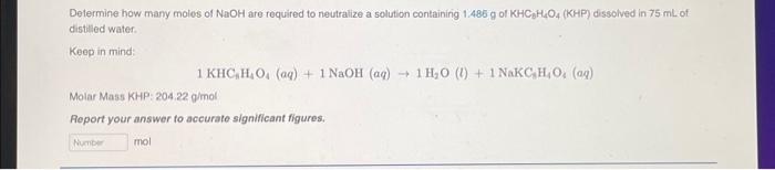 Solved Determine how many moles of NaOH are required to | Chegg.com