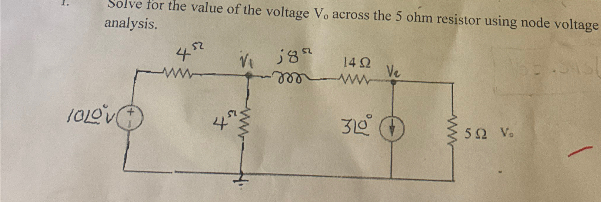 Solved Solve for the value of the voltage Vo ﻿across the 5 | Chegg.com