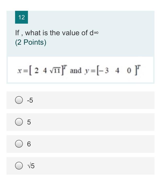 Solved 12 If What Is The Value Of Doo 2 Points X 2 Chegg Com