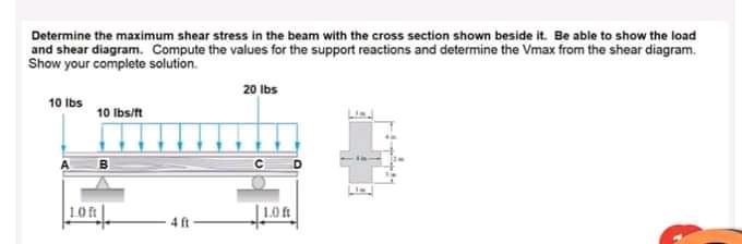 Solved Determine the maximum shear stress in the beam with | Chegg.com