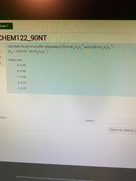 Solved June 7 Chem122 90nt Calculate The Ph Of A Buffer C Chegg Com