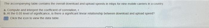 Solved The accompanying table contains the overall download | Chegg.com