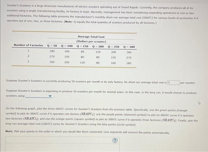 Solved Scooter's Scooters is a large American manufacturer