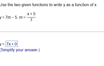 Solved Use the two given functions to write y ﻿as a function | Chegg.com