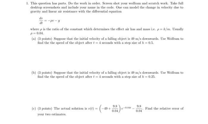Solved 1. This question has parts. Do the work in order. | Chegg.com