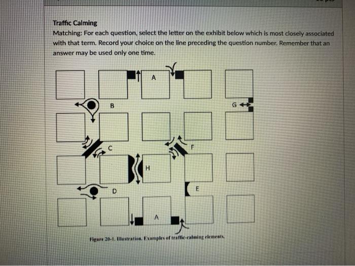 Solved Traffic Calming Matching For Each Question Select Chegg Com   Image