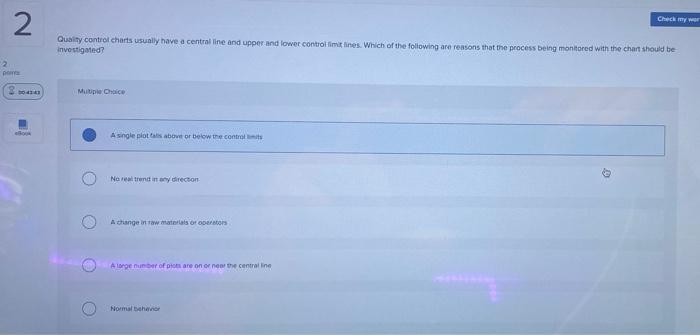Solved Check my 2 Quality control charts usually have a | Chegg.com