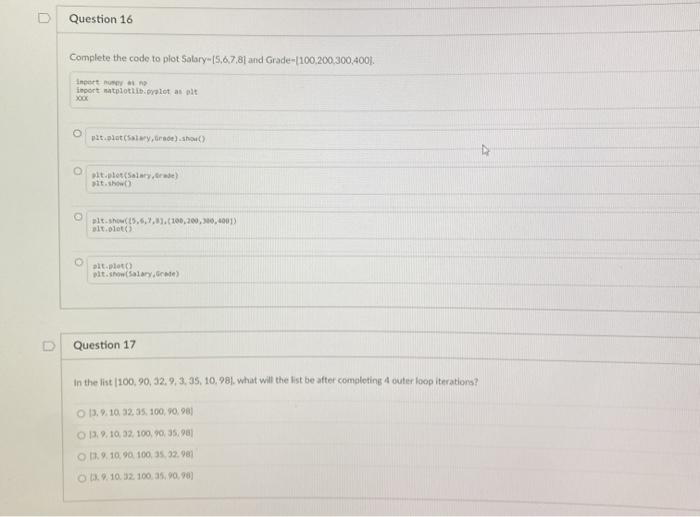 Solved Question 16 Complete the code to plot | Chegg.com