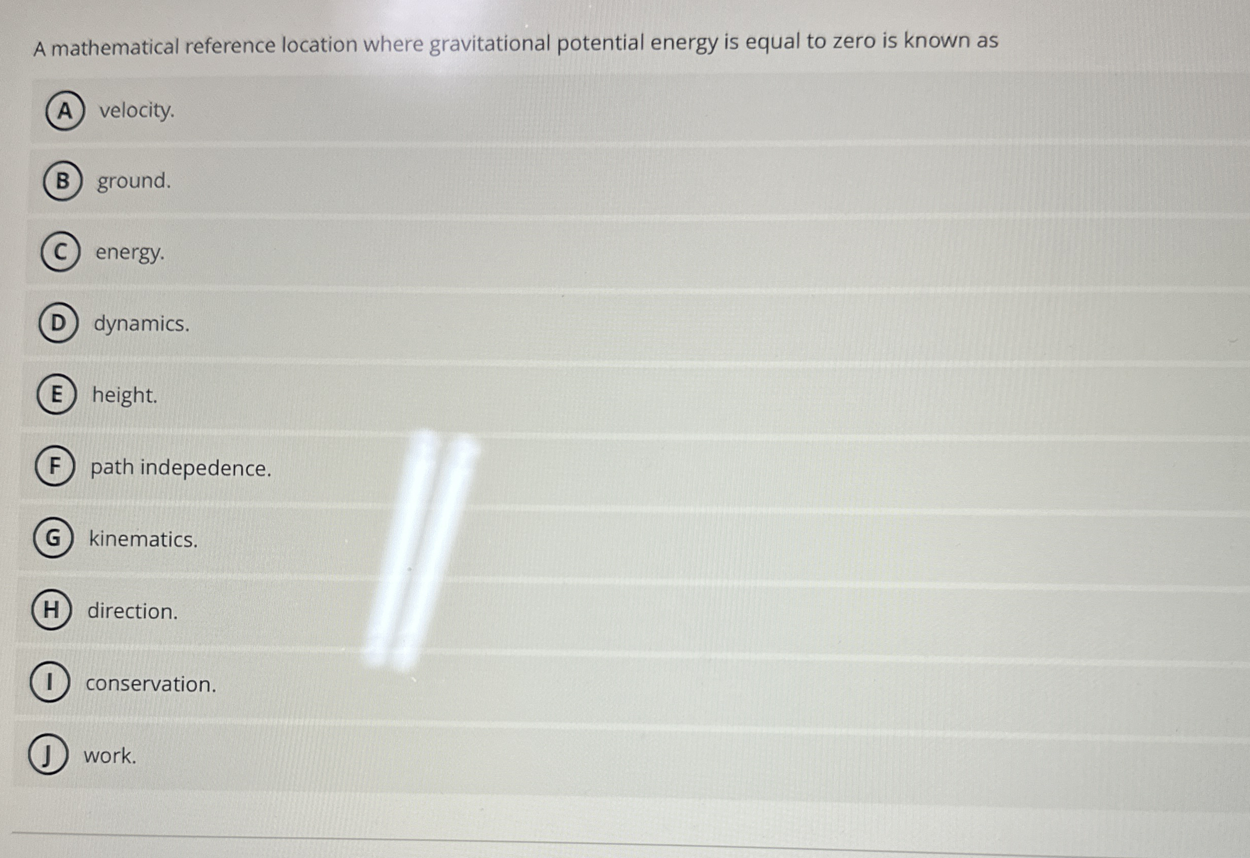 Solved A mathematical reference location where gravitational