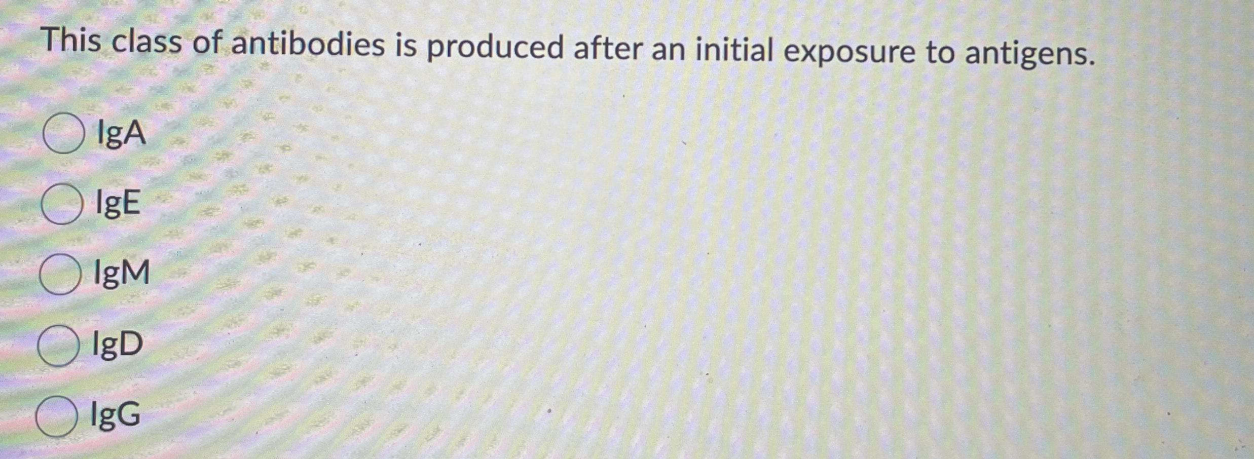 [Solved] This class of antibodies is produced after an in