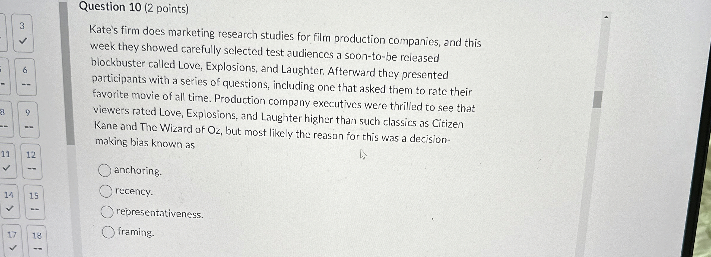 Solved Question 10 (2 ﻿points)3Kate's firm does marketing | Chegg.com