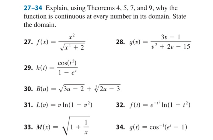 Solved 27 34 Explain Using Theorems 4 5 7 And 9 Why Chegg Com