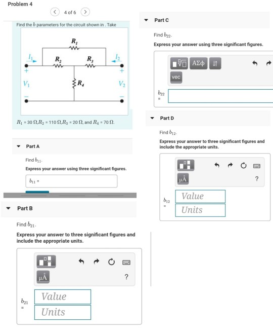 Solved Problem 4 4 Of 6 > Part Find The B Parameters For The | Chegg.com