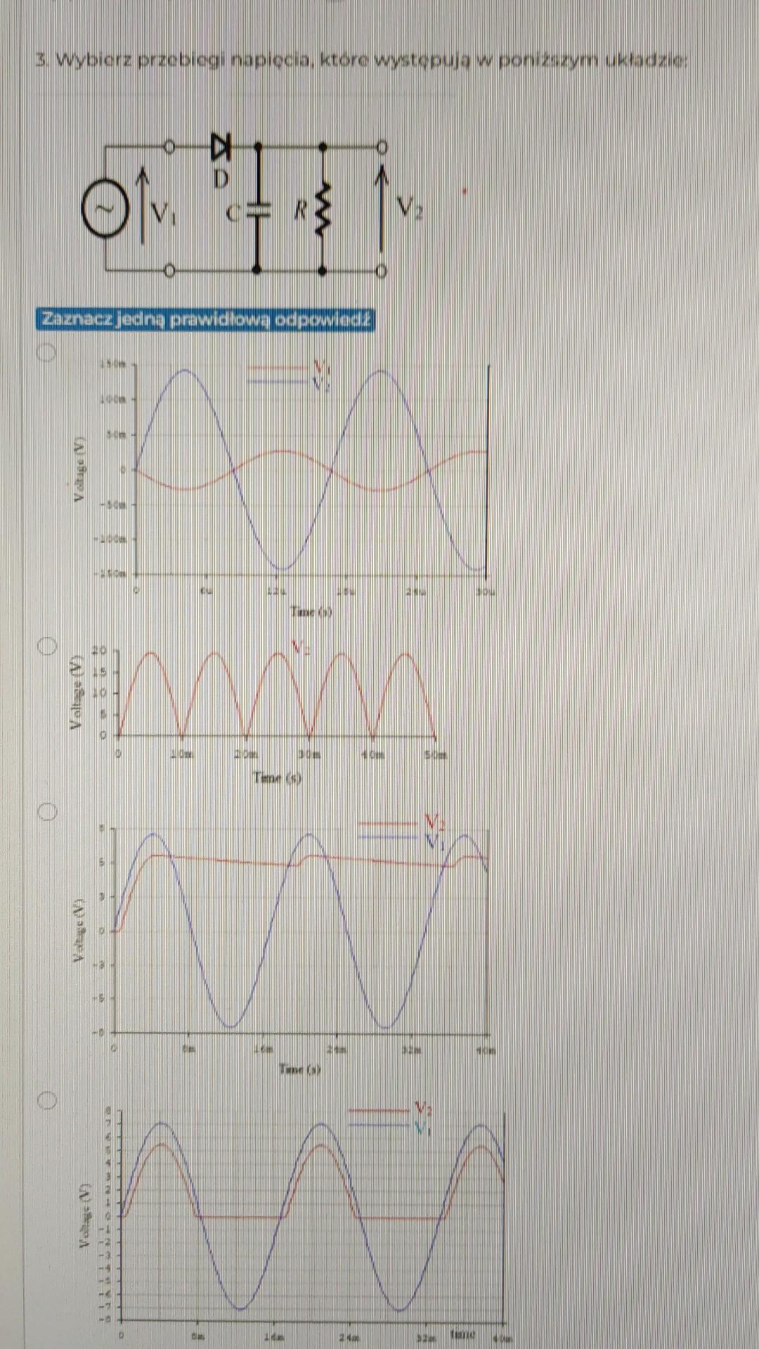 Solved Question: Select The Voltage Waveforms That Occur In | Chegg.com