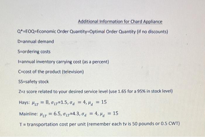 1. Calculate the Economic Order Quantity (EOQ). a. | Chegg.com