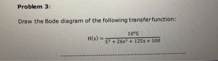 Solved Problem 3: Draw the Bode diagram of the following | Chegg.com