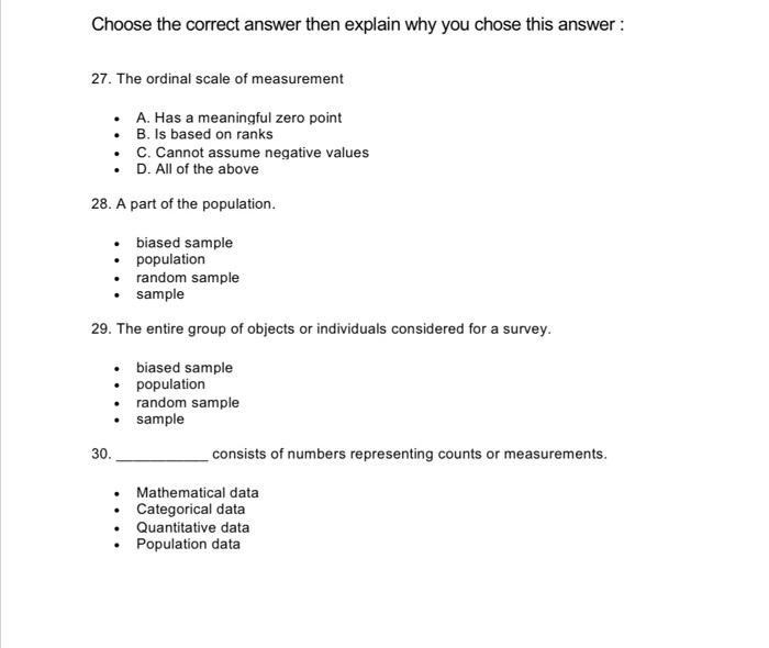 Solved Choose the correct answer then explain why you chose | Chegg.com