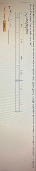 Solved Create a table of values for the function and use the | Chegg.com