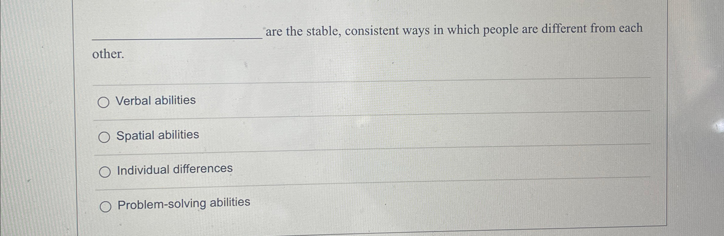 Solved q, ﻿are the stable, consistent ways in which people | Chegg.com