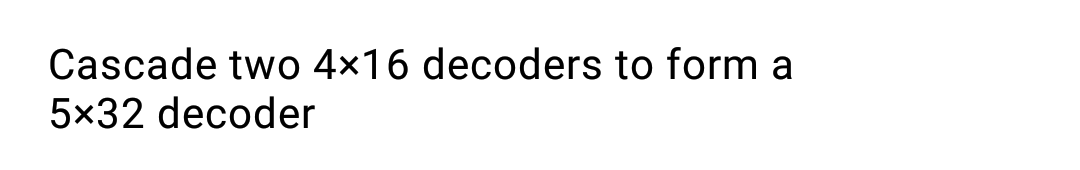 Solved Cascade two 4x16 decoders to form a 5x32 decoder | Chegg.com