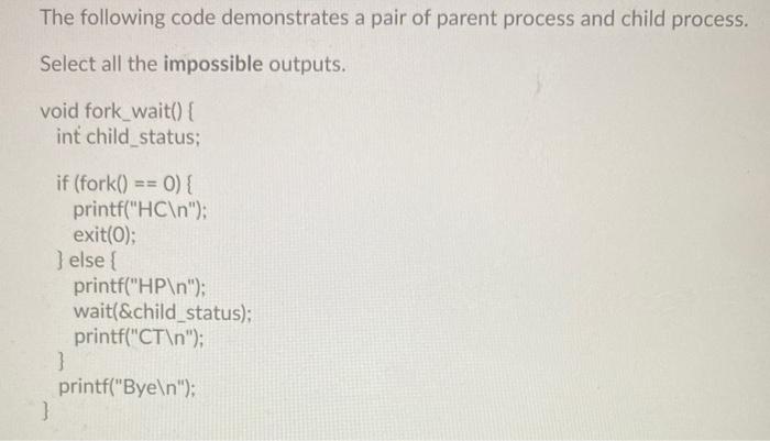 Solved The following code demonstrates a pair of parent | Chegg.com