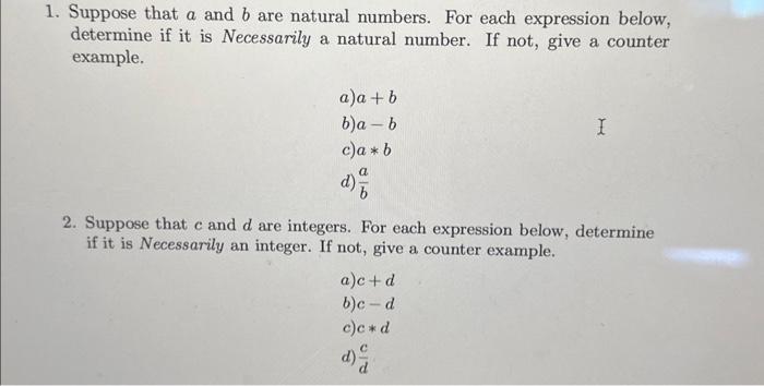 Solved Suppose That A And B Are Natural Numbers. For Each | Chegg.com