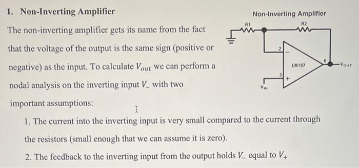 Solved 1. Non-Inverting Amplifier Non-Inverting Amplifier | Chegg.com