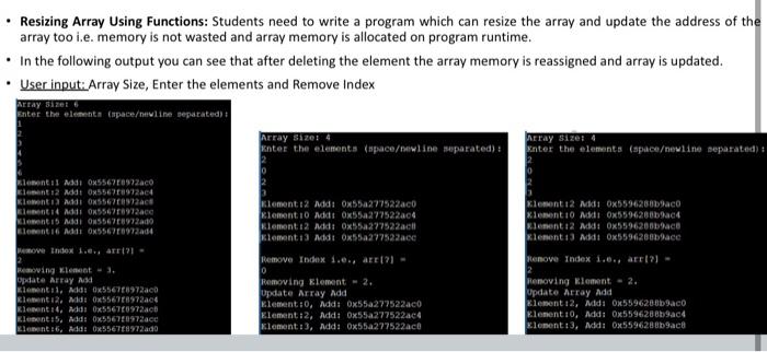 Optimizing Java HashMaps Dynamic Array Resizing Strategies - Solved - Resizing Array Using Functions: Students need to | Chegg.com