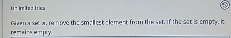 Solved Given a set s, remove the smallest element from the | Chegg.com