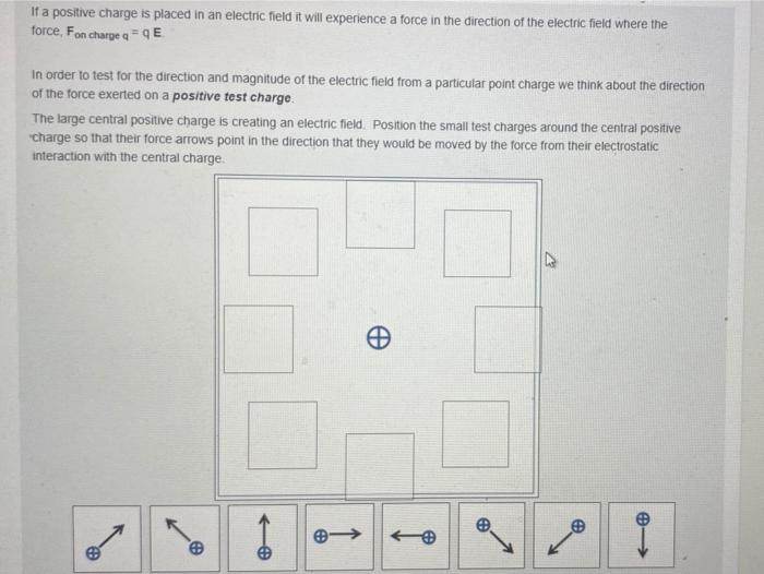 Solved If a positive charge is placed in an electric field | Chegg.com